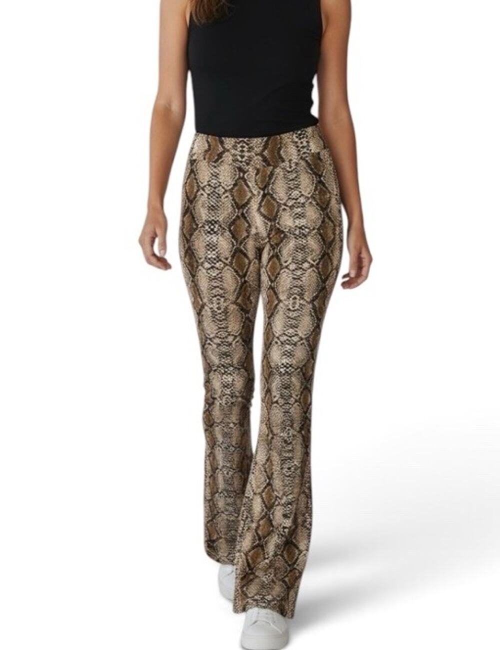 Entro Women’s Snake Python Print Flare Pants Party Evening Event Dressy Size SML